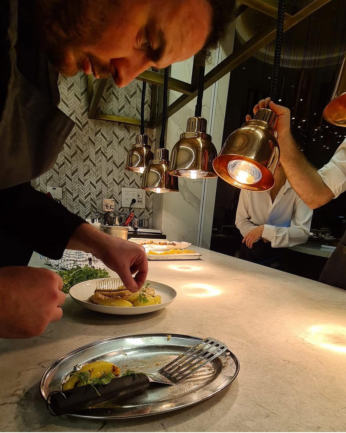 Plating under warm copper heat lamps